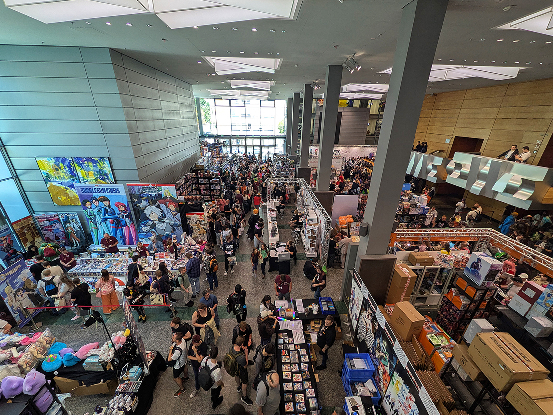 topview of the dealers hall at animagic 2025